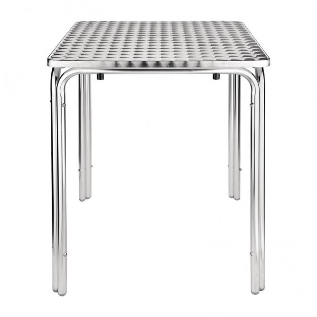 Table de bistro carrée empilable en acier inoxydable