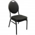 Lot de 4 chaises de banquet dossier oval en tissu noir