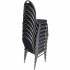 Lot de 4 chaises de banquet dossier oval en tissu noir