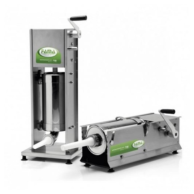 Poussoir à Saucisses 3,6 L En Acier Inoxydable – Machine à Saucisses Manuelle Avec 4 Tubes + Boîte De Vitesses Horizontale