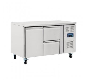 Table réfrigérée 1 porte 2 tiroirs 228L Polar Série U Table réfrigérée 1 porte 2 tiroirs 228L Polar Série U