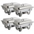 Chafing dish gn 1/1 inox complet avec 2 brûleurs lot de 4