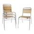 Lot de 4 chaises bistro en frêne et aluminium Bolero