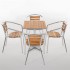 Lot de 4 fauteuils en frêne et aluminium 730mm