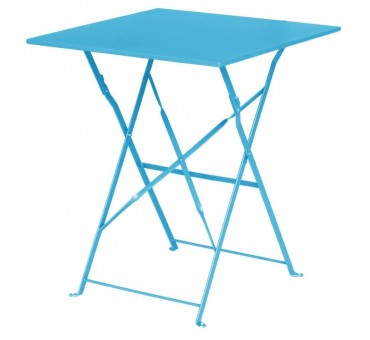 Table de terrasse carrée en acier Bolero bleu turquoise 600mm Table de terrasse carrée en acier Bolero bleu turquoise 600mm