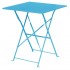 Table de terrasse carrée en acier Bolero bleu turquoise 600mm