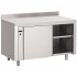 Table armoire inox Chauffante avec portes coulissantes dosseret