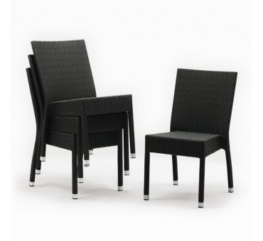 Lot de 4 chaises en rotin anthracite gris Lot de 4 chaises en rotin anthracite gris