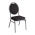 Lot de 4 chaises de banquet dossier oval en tissu noir