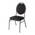 Lot de 4 chaises de banquet dossier oval en tissu noir