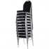 Lot de 4 chaises de banquet dossier oval en tissu noir