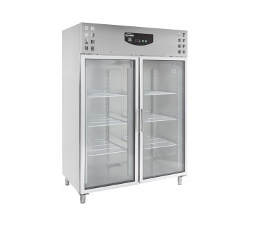 Armoire réfrigérée inox 2 portes vitrées 1325 L Armoire réfrigérée inox 2 portes vitrées 1325 L