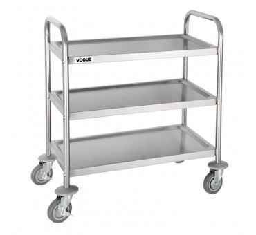 Chariot de débarrassage inox 3 niveaux petite taille Vogue Chariot de débarrassage inox 3 niveaux petite taille Vogue