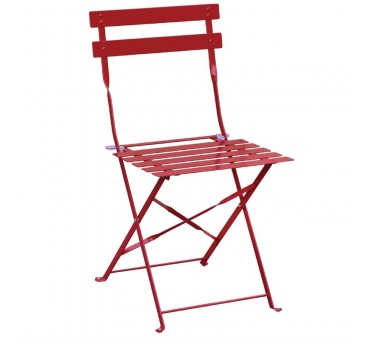 Chaises de terrasse en acier Bolero rouges Lot de 2 Chaises de terrasse en acier Bolero rouges Lot de 2