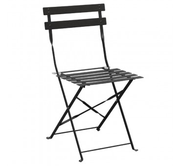 Chaises de terrasse en acier Bolero noires Lot de 2 Chaises de terrasse en acier Bolero noires Lot de 2