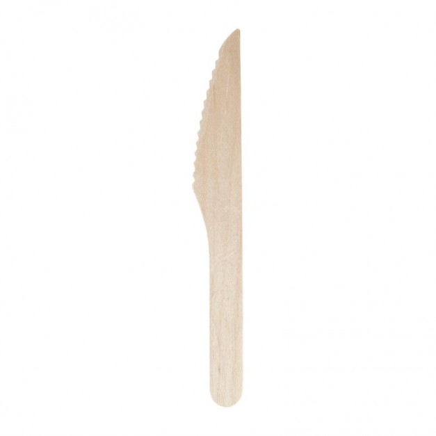 Couteaux en bois biodégradables lot de 100