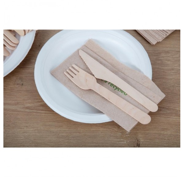 MATANA 200 Fourchettes En Bois - Couverts Jetables Pour Pique-niques