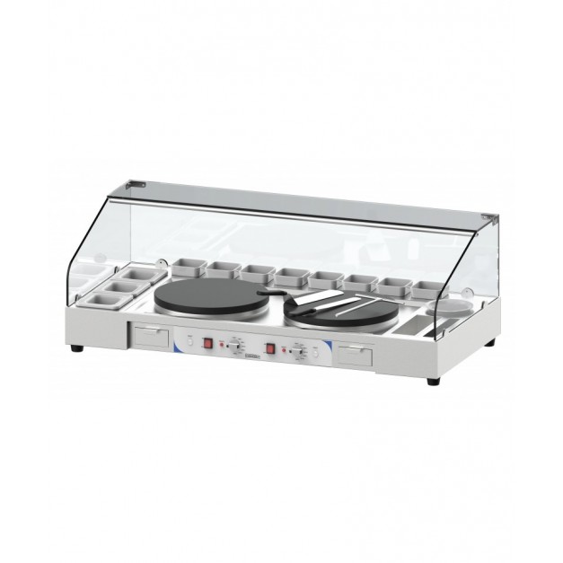 Plan de travail double pour crêpière