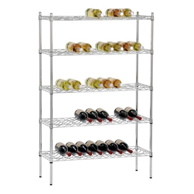 Boutellier chromé 100 à 130 bouteilles inox barstcher