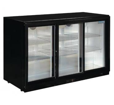 Arrière-bar trois portes coulissantes Polar Série G noir 330L Arrière-bar trois portes coulissantes Polar Série G noir 330L