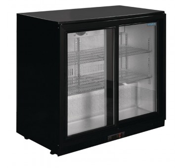 Arrière-bar deux portes coulissantes Polar Série G noir 208L Arrière-bar deux portes coulissantes Polar Série G noir 208L
