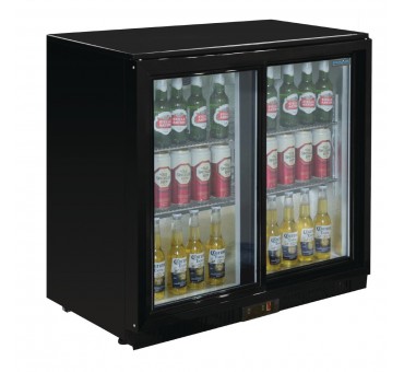 Arrière-bar deux portes coulissantes Polar série G noir 198L Arrière-bar deux portes coulissantes Polar série G noir 198L