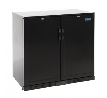 Arrière-bar deux portes pleines pivotantes Polar Série G noir 208L Arrière-bar deux portes pleines pivotantes Polar Série G noir 208L