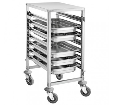 Echelle gastronorme 7 niveaux inox avec plan de travail Bartscher Echelle gastronorme 7 niveaux inox avec plan de travail Bartscher