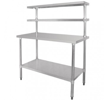 Table inox de préparation avec étagères standard 1200 ou 1800 Table inox de préparation avec étagères standard 1200 ou 1800