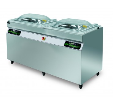 Machine sous vide à cloche professionnelle sur roues série Lavezzini LAPACK 500/S DUPLEX LCD Machine sous vide à cloche professionnelle sur roues série Lavezzini LAPACK 500/S DUPLEX LCD