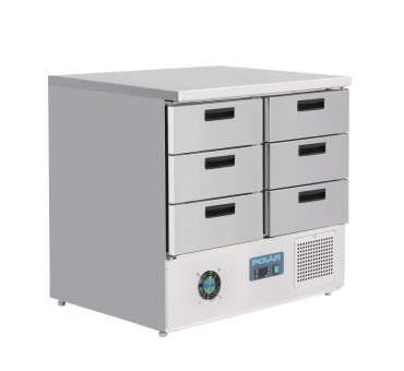 Table réfrigérée positive 6 tiroirs Polar série G 240L Table réfrigérée positive 6 tiroirs Polar série G 240L