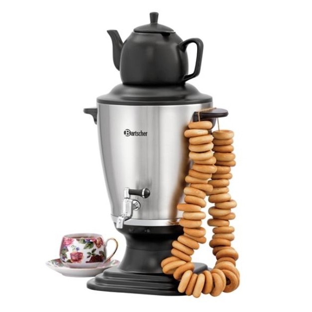 Samovar 3.2 litres Bartscher avec théière en grès 0.8 litres