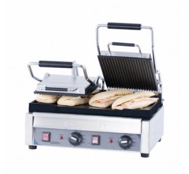 Grill panini double premium rainurée - lisse Grill panini double premium rainurée - lisse