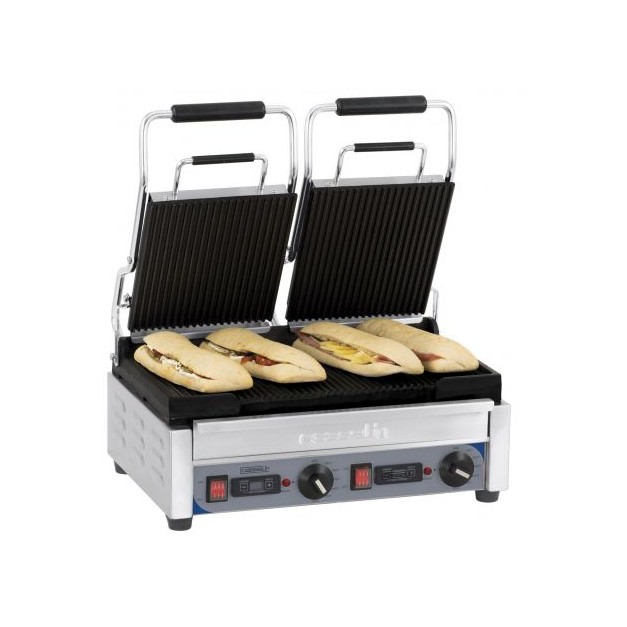 Grill panini électrique professionnel Double Premium Rainurée-Rainurée Casselin