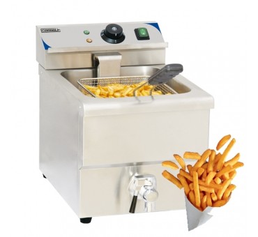 Friteuse électrique professionnelle avec vanne de vidange 8 litres Casselin Friteuse électrique professionnelle avec vanne de vidange 8 litres Casselin