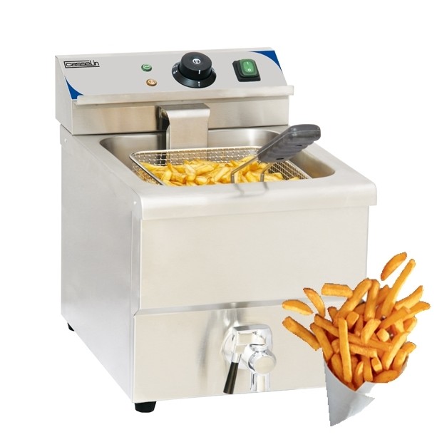Friteuse électrique professionnelle avec vanne de vidange 8 litres Casselin