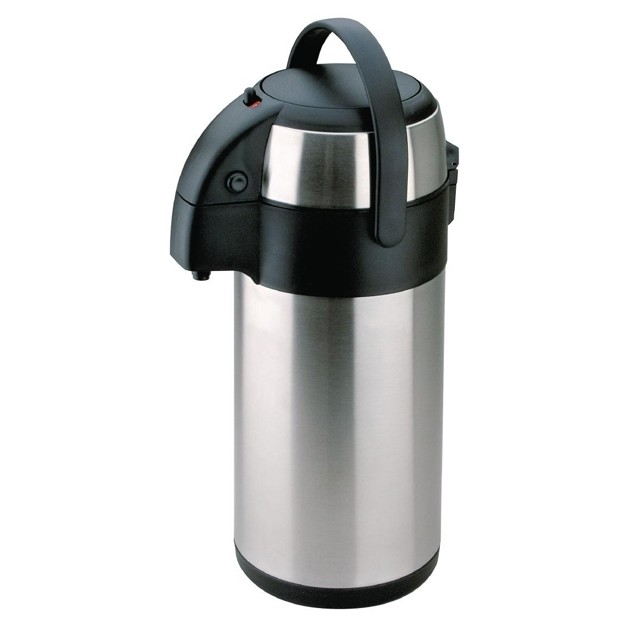 Distributeur Café Airpot Tiken 3L – Pompe Manuelle, Acier Inoxydable, Maintient Chaud 24h / Froid 36h, Idéal Bureau & Événements