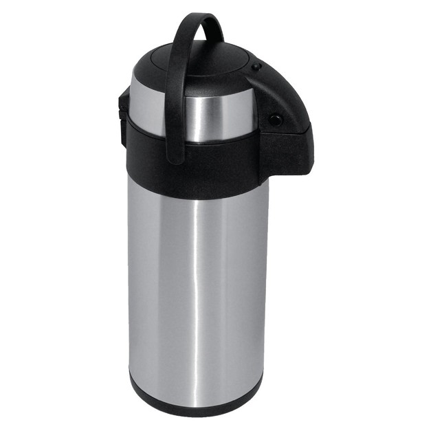 Carafe Isotherme Relaxdays 1,5 L – Acier Inoxydable, Double Paroi, Bouton Poussoir, Garde Chaud 12h Et Froid 24h