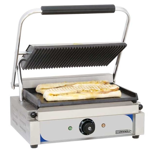 Grill panini professionnel large rainurée ou lisse casselin