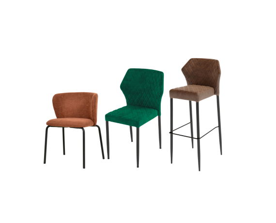 Chaises, tabourets, fauteuils d'intérieur prévue pour la restauration