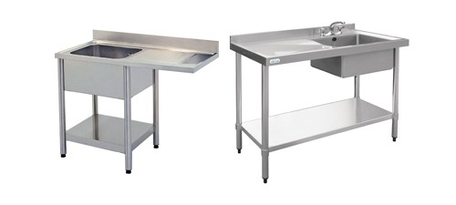 Plonges & éviers inox professionnels CHR | 1 bac, 2 bacs, égouttoir