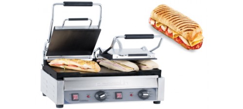 Appareil a panini double large Krampouz rainuré ou lisse