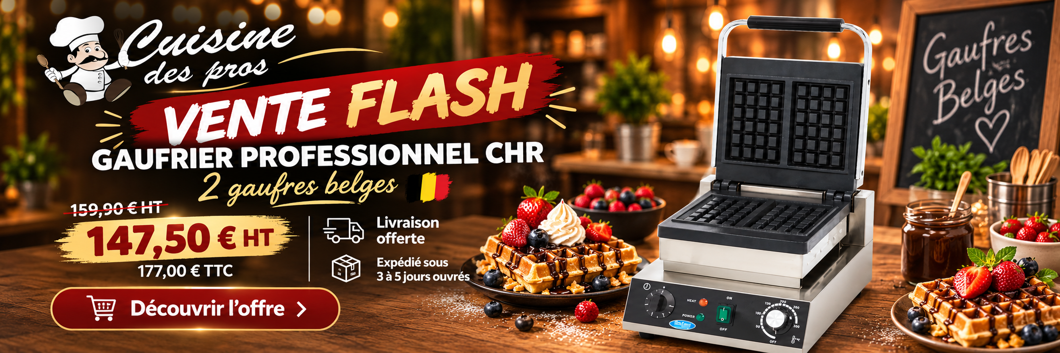 vente flash gaufrier pro